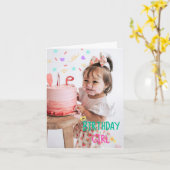 Carte pliée adorable Premier anniversaire (Fleur jaune)