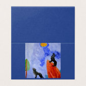 Carte Pliée Aquarelle Loup Mystique de Nuit (Outside Unfolded)