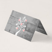 Carte pliée Arbre de Coeurs de Saint Valentin rose (Back)