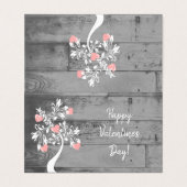 Carte pliée Arbre de Coeurs de Saint Valentin rose (Outside Unfolded)