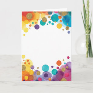 Carte pliée avec cadre de confettis personnalisabl