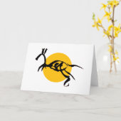 Carte pliée avec dessin abstrait de cheval créatur (Fleur jaune)