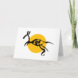Carte pliée avec dessin abstrait de cheval créatur