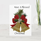 Carte pliée avec un Noël béni (Devant)
