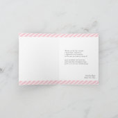 Carte pliée Baby shower fille Merci rose (Intérieur)