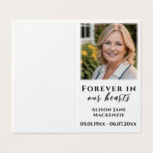 Carte pliée Bereavement (Outside Unfolded)