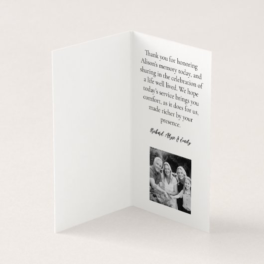 Carte pliée Bereavement (Inside)