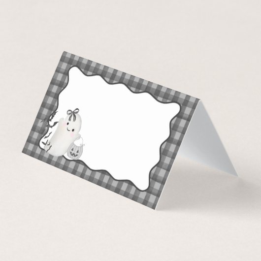 Carte pliée Black En vichy Little Boo Ghost Party (Front)