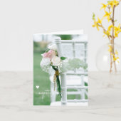 Carte pliée blanche chic Mariage/douche (Fleur jaune)