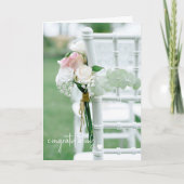 Carte pliée blanche chic Mariage/douche (Devant)