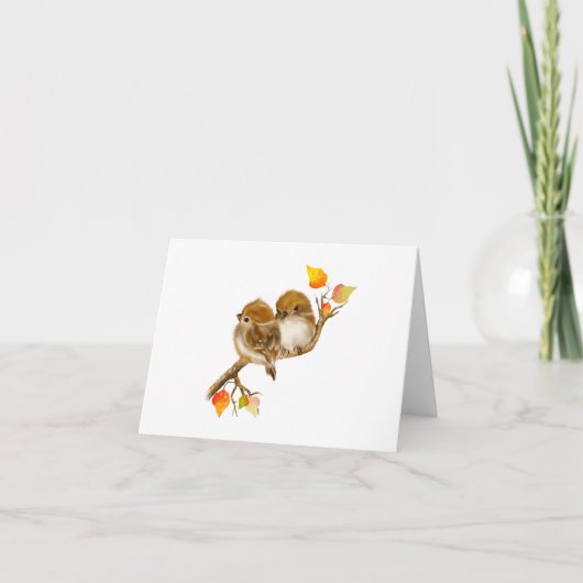 Carte pliée blanche pour oiseaux de Bruant à toute (Devant)