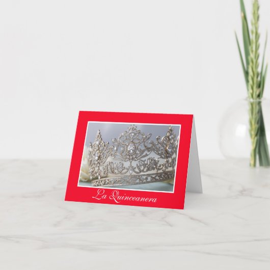 Carte pliée blanche Quinceanera (Devant)