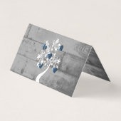 Carte pliée Blue Valentine Hearts Tree (Back)