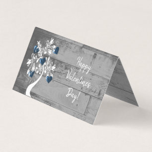 Carte pliée Blue Valentine Hearts Tree