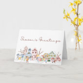 Carte pliée Bonnes Fêtes 5" x 7" (Fleur jaune)