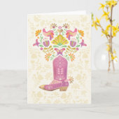 Carte pliée Boot & Fleurs (Fleur jaune)