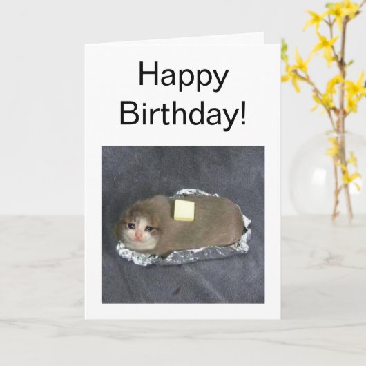 Carte pliée Butta Chat Meme (Fleur jaune)