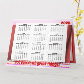 Carte pliée Calendrier simple et mignon 2025 (Fleur jaune)