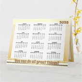 Carte pliée Calendrier simple et mignon 2025 (Fleur jaune)