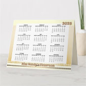 Carte pliée Calendrier simple et mignon 2025 (Dos)