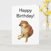 Carte pliée Cheems Meme (Fleur jaune)