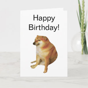 Carte pliée Cheems Meme