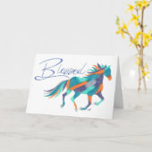 Carte pliée Cheval Béni Par Sherry Jarvis (Fleur jaune)