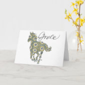 Carte pliée Cheval de grâce géométrique par Sherry (Fleur jaune)