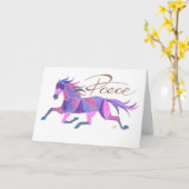 Carte pliée Cheval de Paix Violet par Sherry Jarvi (Fleur jaune)
