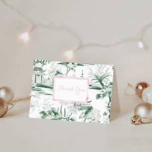 Carte pliée Chinoiserie verte Merci