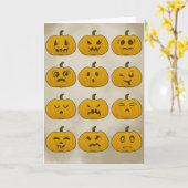 Carte pliée Citrouille Halloween vintage (Fleur jaune)