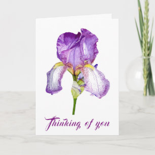 Carte Pliée couleur Aquarelle Iris violet