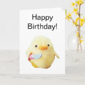 Carte pliée Couteau Canard Mème de peluche (Fleur jaune)