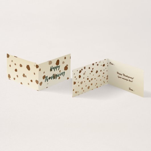Carte pliée d'Acorns de Thanksgiving (Inside and Outside)