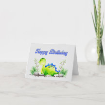 Carte pliée d'Anniversaire Cute Dinosaur