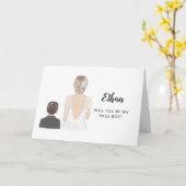 Carte pliée de demande de garçon de page (Fleur jaune)