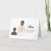 Carte pliée de demande de garçon de page (Devant)