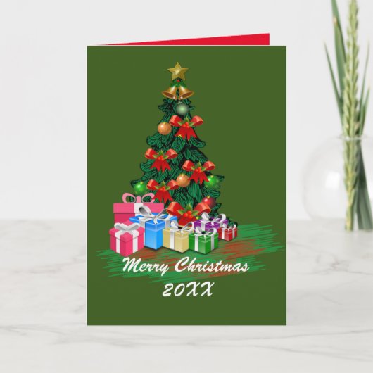Carte pliée de l'arbre de Noël (Devant)