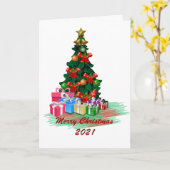 Carte pliée de l'arbre de Noël (Fleur jaune)