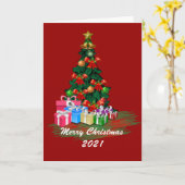 Carte pliée de l'arbre de Noël (Fleur jaune)