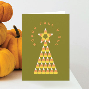 Carte pliée de l'automne à Noël – Arbre de maïs su