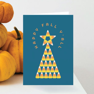 Carte pliée de l'automne à Noël - Arbre de maïs su