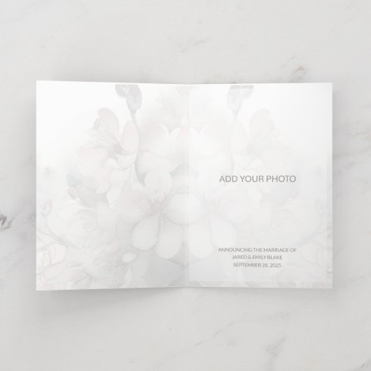 Carte Pliée de Mariage marié (Couchage intérieur)