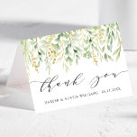 Carte pliée de Merci végétal en feuillage vert<br><div class="desc">Ce carte de remerciements présente des feuilles d'aquarelle peints dans différentes nuances de vert. Pour une personnalisation plus avancée de cette conception,  veuillez cliquer sur le bouton "Personnaliser". Des articles correspondants sont également disponibles.</div>