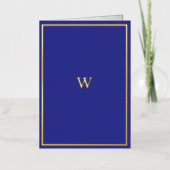 Carte pliée de monogramme à huile d'or réel (Recto)