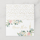 Carte pliée de placement de verre à champagne flor (Extérieur déplié)