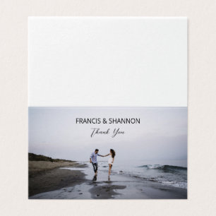 Carte pliée de remerciement de mariage avec photo