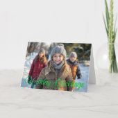 Carte pliée de voeux de vacances photo (Devant)