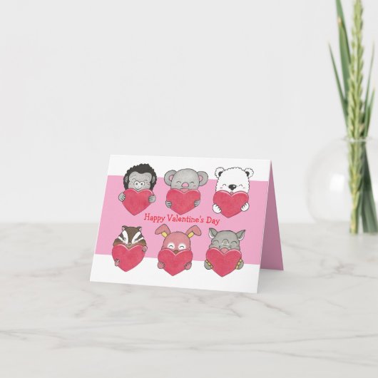 Carte pliée d'échange de la Saint-Valentin de la c (Devant)