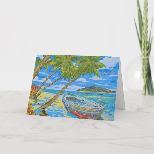 carte pliée d'invitation Scène tropicale  (Devant)